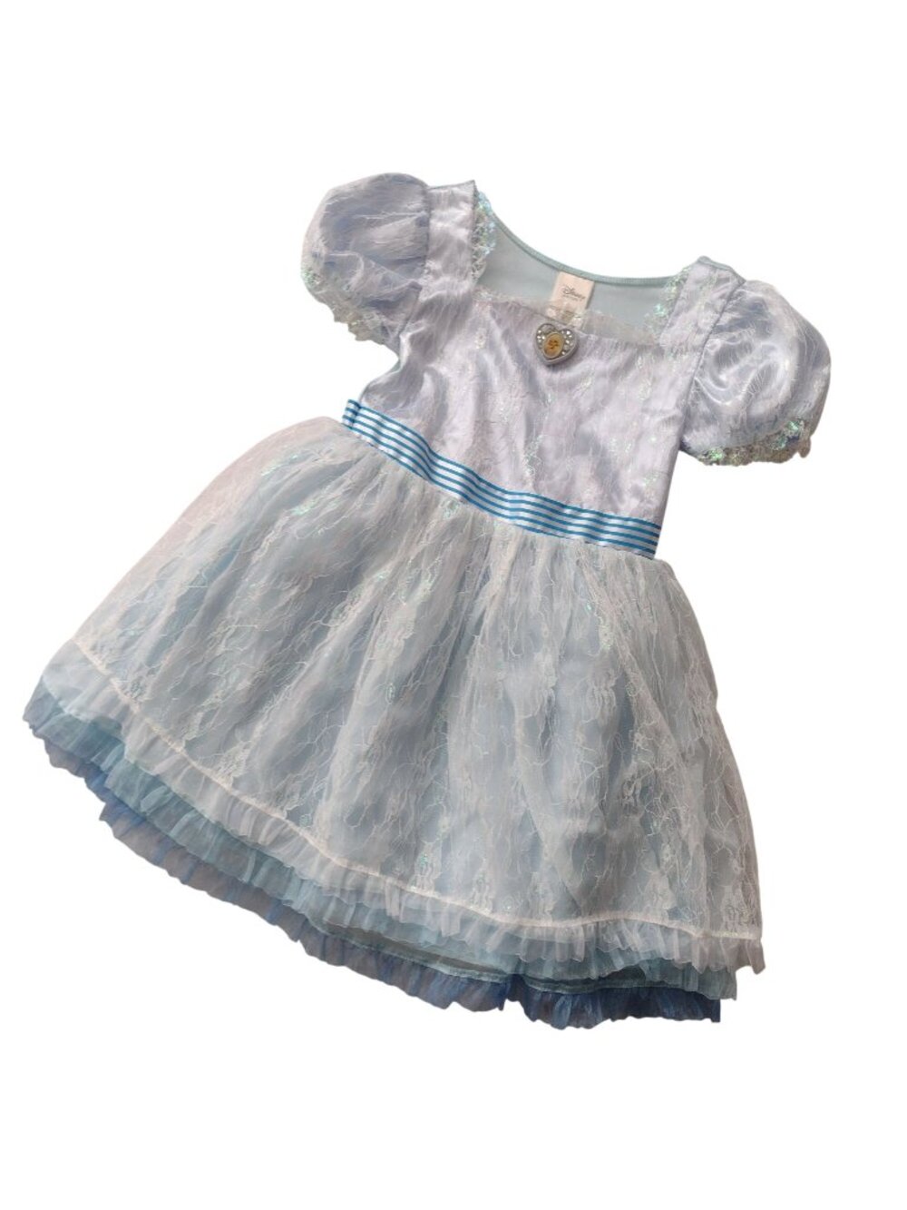 Disney Wizard of Oz China Girl Costume Sz7-8 Blue Opalescent Lace Dress
